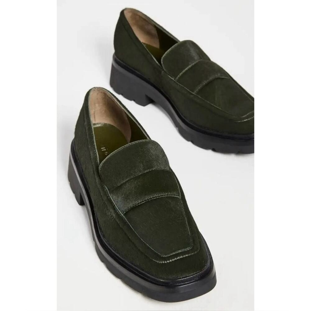 Vince Olive Green Suede Chunky Loafers - Picture 2 of 10